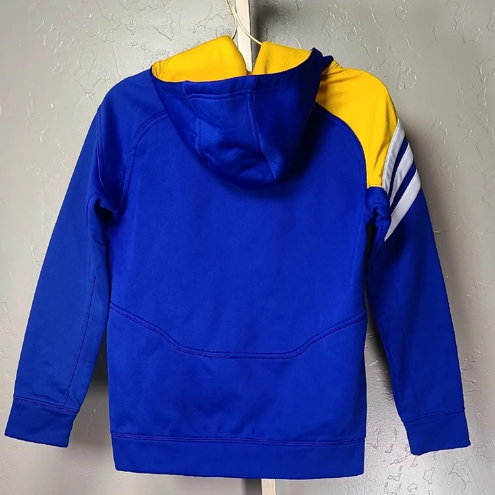 Adidas Blue Yellow Golden State Warriors Hoodie Sweatshirt Youth Boy Girls Med